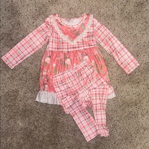 Pink Plaid Kids Pajamas